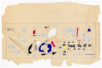 ILYA BOLOTOWSKY (1907 - 1981, RUSSIAN/AMERICAN) Scale Drawings for Murals, (Pair).